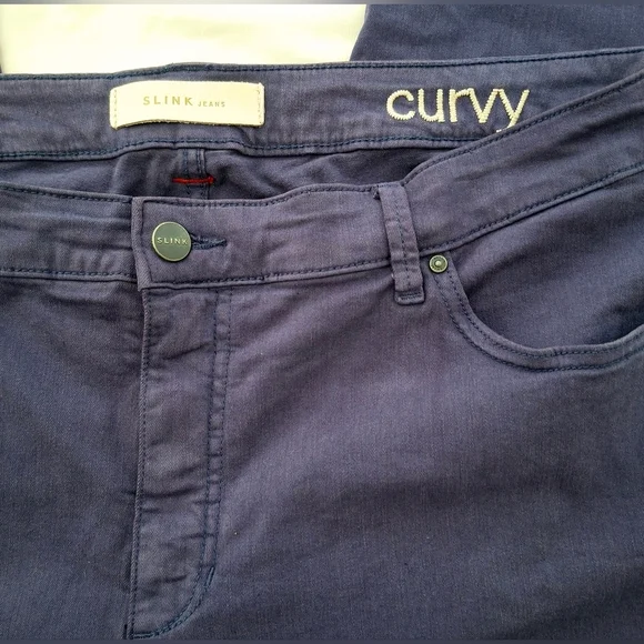 Slink Women's Plus Size Curvy High Rise Stretch Purple Denim Jeans Size 22 - Picture 10 of 13